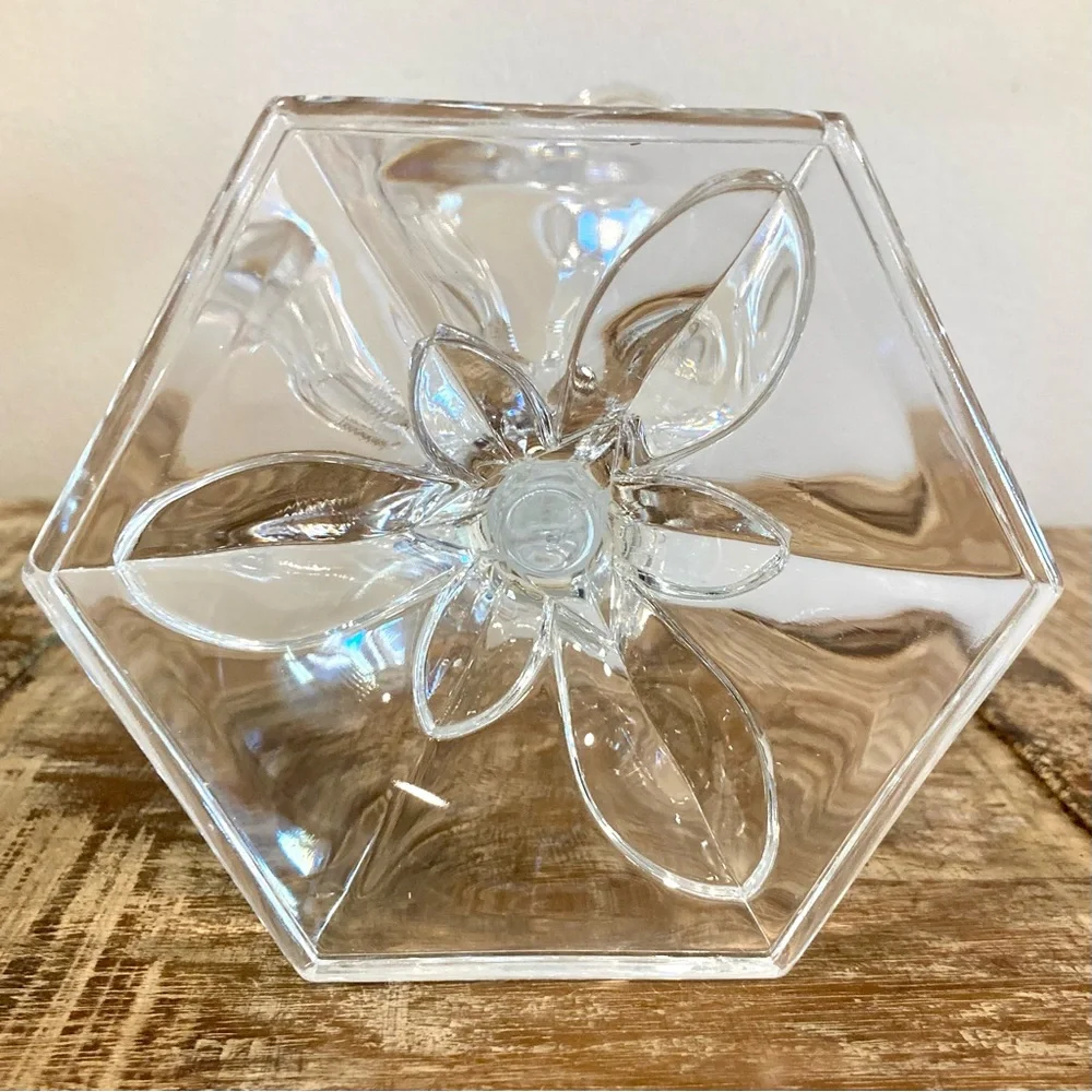 Crystal Candle Holder Candelabra 3-Light Candlestick Holder 10 3/4” Tall Clear